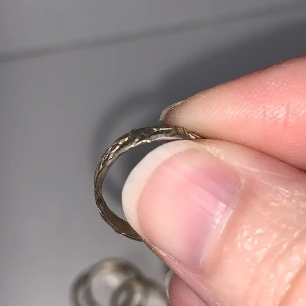3/4 3mm Sterling Silver Floral Ring